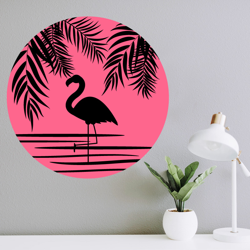Αυτοκόλλητο τοίχου Flamingo shadow